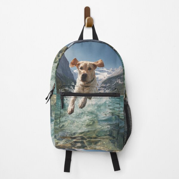 Item preview, A Labrador Retriever jumping into a crystal-clear lake, Dogs in Motion designed and sold by CDC40.