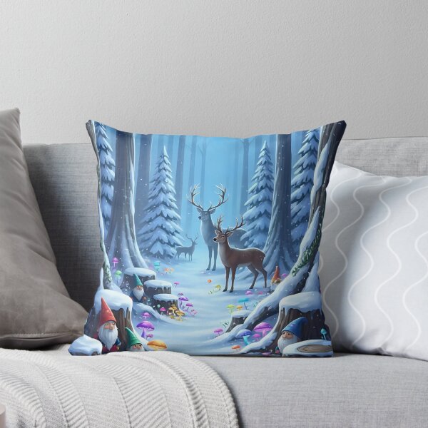 Item preview, Enchanted Forest Under the Moon – Deer and Elves in the Snow designed and sold by Soulharmony.