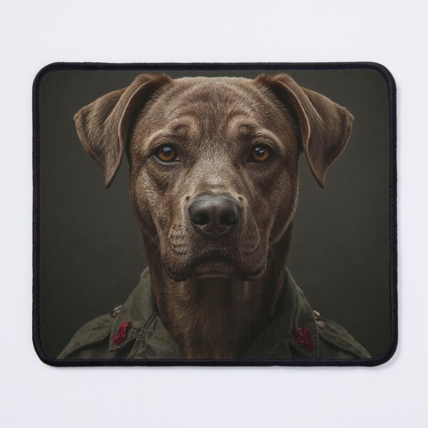 Item preview, Military Pet | Premium Vintage Pet Portrait Art Print | Aesthetic Style designed and sold by Dyke Art.