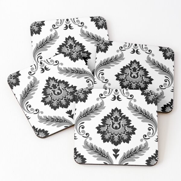 Item preview, Rococo Damask Pattern Grey Black White designed and sold by NataliePaskell.
