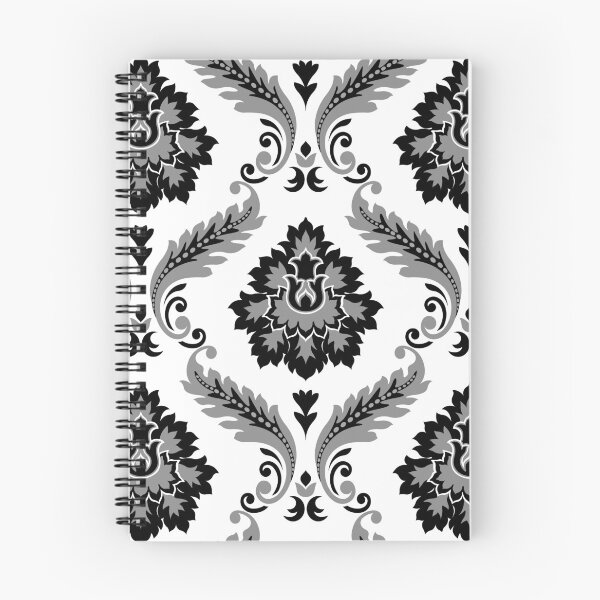 Aperçu de l'œuvre Motif damassé rococo gris noir blanc créée et vendue par NataliePaskell.
