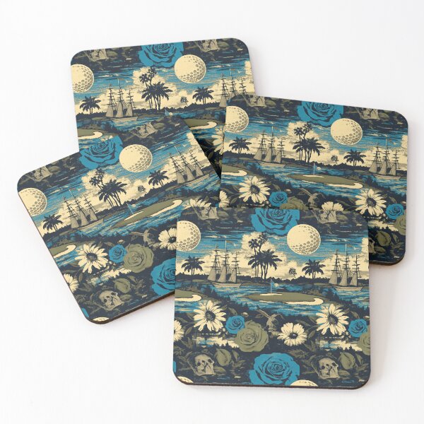 Item preview, Pirate ships play golf under a golfball moon. designed and sold by Piotrek0001.