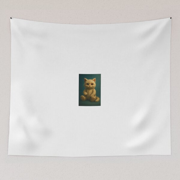 Item preview, Living Plush Cat – Uncanny Cute Surreal Fantasy Art designed and sold by LovelyCatGalaxy.