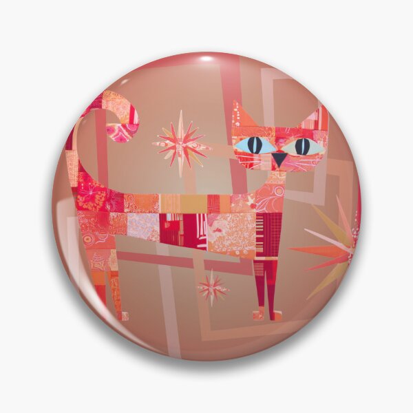Item preview, Geometric Blocks and Hot Pink Sparkle Astro Cat designed and sold by WitsandWonders.
