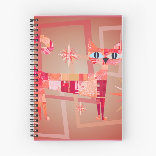 Item preview, Geometric Blocks and Hot Pink Sparkle Astro Cat designed and sold by WitsandWonders.