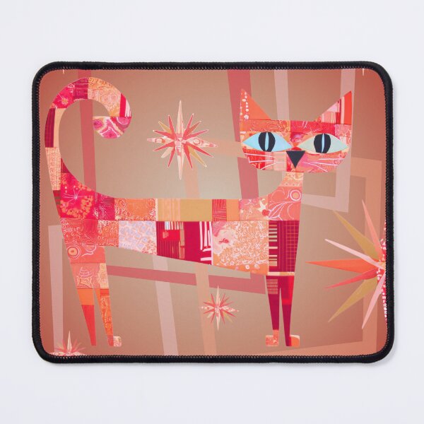 Item preview, Geometric Blocks and Hot Pink Sparkle Astro Cat designed and sold by WitsandWonders.