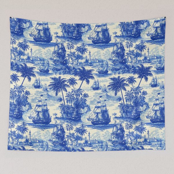 Item preview, Blue galleons sail past the old island lighthouse. designed and sold by Piotrek0001.
