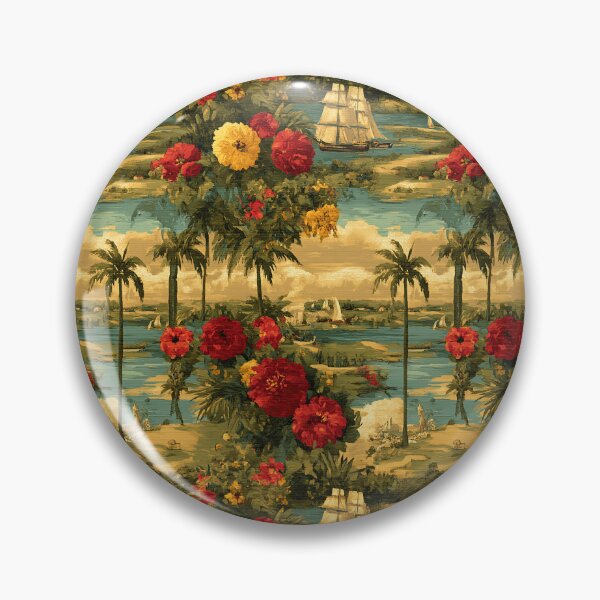 Item preview, A vintage tapestry of ships on a floral river. designed and sold by Piotrek0001.