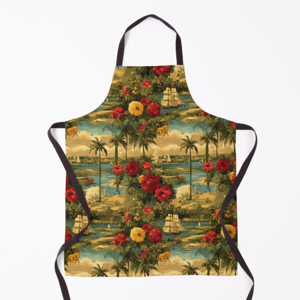 Item preview, A vintage tapestry of ships on a floral river. designed and sold by Piotrek0001.