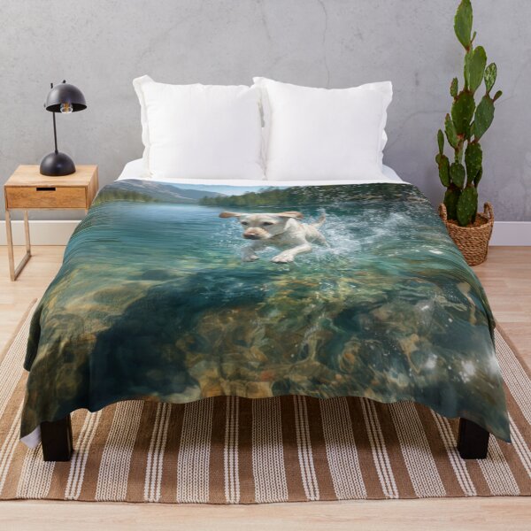 Item preview, A Labrador Retriever jumping into a crystal-clear lake, Dogs in Motion designed and sold by CDC40.