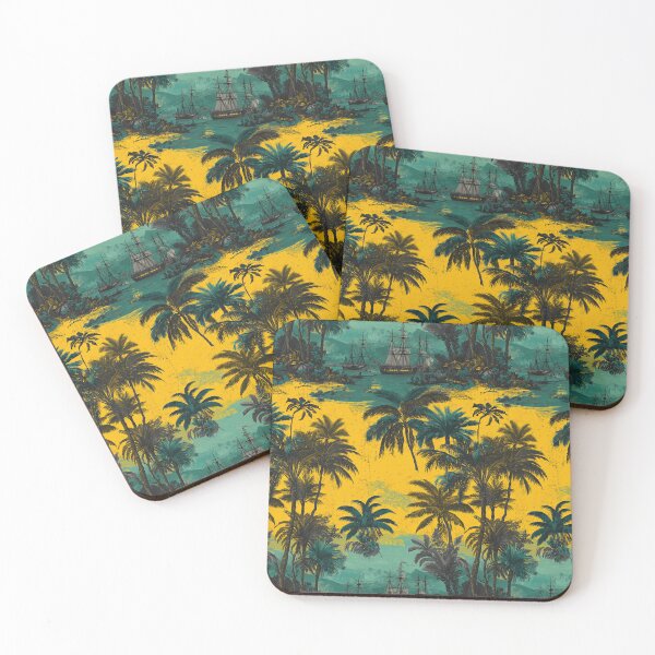 Item preview, Golden skies over a turquoise sea of palms. designed and sold by Piotrek0001.