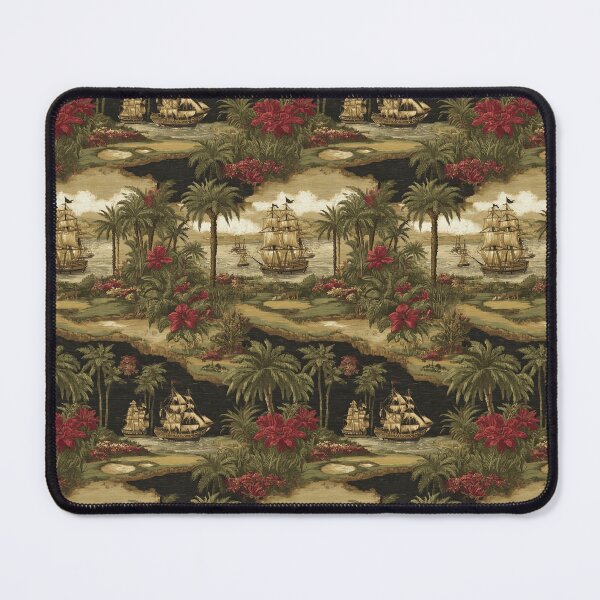 Item preview, Muted ships sail by quiet, flowering tropical shores. designed and sold by Piotrek0001.