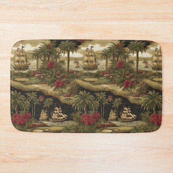Item preview, Muted ships sail by quiet, flowering tropical shores. designed and sold by Piotrek0001.