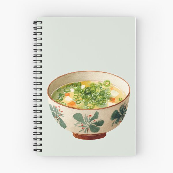 Item preview, Miso Soup in a Floral Bowl, Topped with Chopped Spring Onions designed and sold by Violet Peonies.