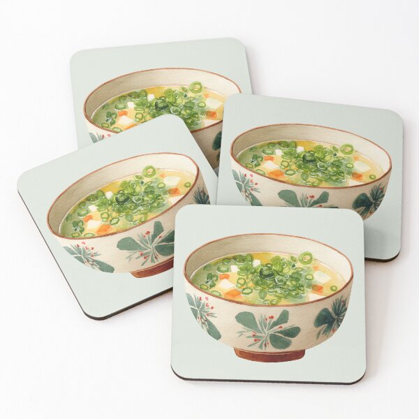 Item preview, Miso Soup in a Floral Bowl, Topped with Chopped Spring Onions designed and sold by Violet Peonies.