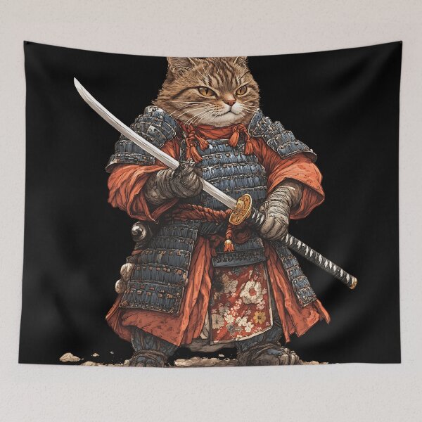Item preview, Samurai Cat Warrior With Katana designed and sold by Lineer22.