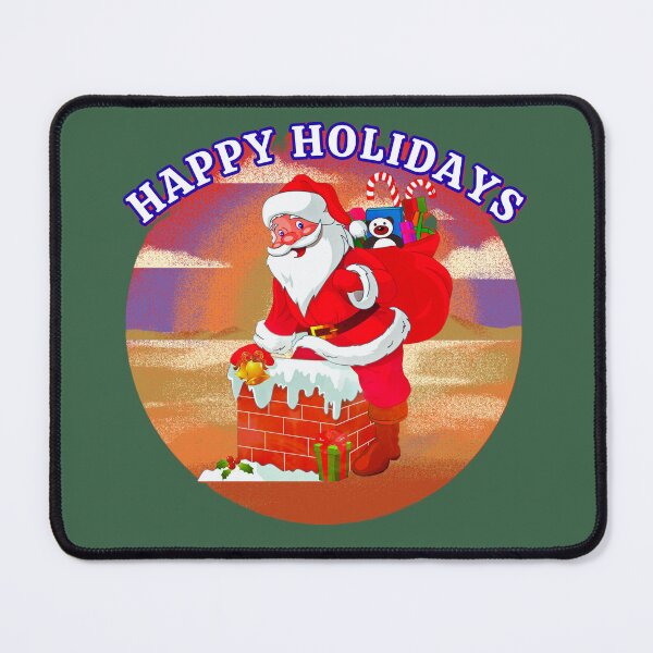Item preview, Happy Holidays Santa Going Down The Chimney Vintage designed and sold by Lovemountain.