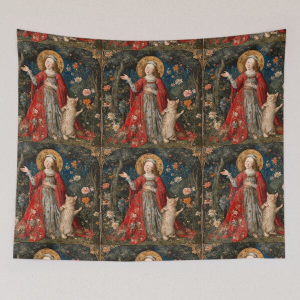 Item preview, Saint Gertrude of Nivelles with cats. designed and sold by Natalia-Vlad.
