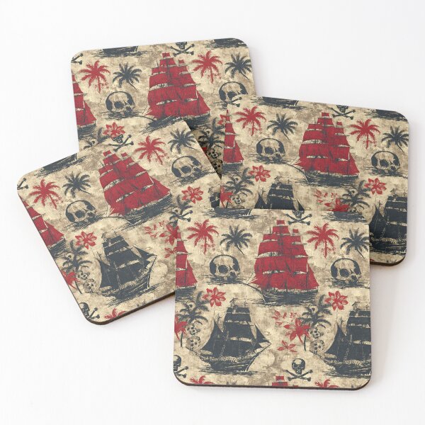 Item preview, Golden galleons drift on a vibrant floral sea. designed and sold by Piotrek0001.
