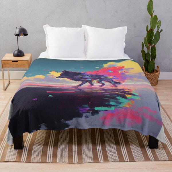 Item preview, Wolf Running with Cyan Flames Vector Art designed and sold by Christian Weiss.