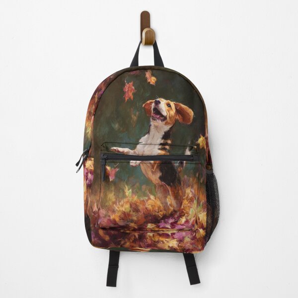 Item preview, A joyful Beagle leaping into a pile of autumn leaves, Dogs in Motion designed and sold by CDC40.