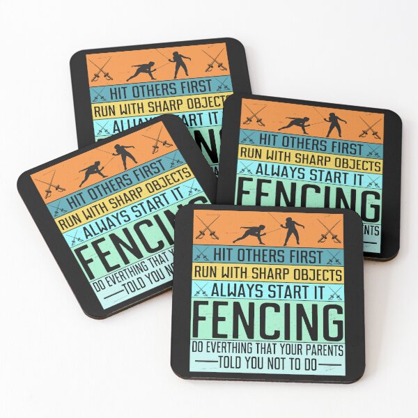 Item preview, Hit Others First Fencing Humor Retro designed and sold by Nocturnal-Vines.