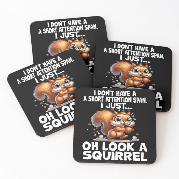 Item preview, ADHD Squirrel Running With Acorn Cartoon designed and sold by Nocturnal-Vines.