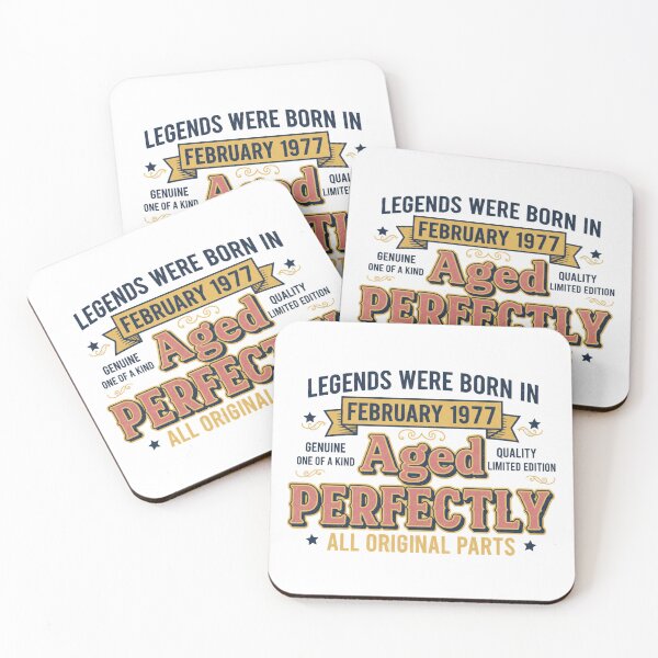 Item preview, Vintage February 1977 Birthday Legend - Aged Perfectly Tee designed and sold by Merchifyme2000.