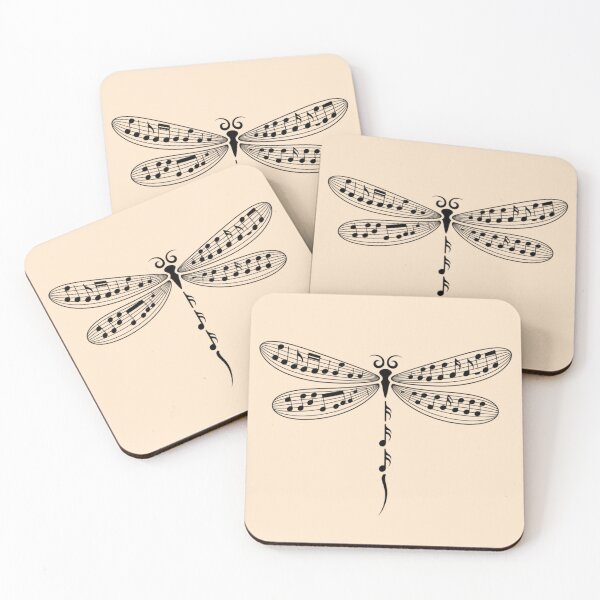Item preview, A dragonfly designed entirely from music notes designed and sold by 123ks.