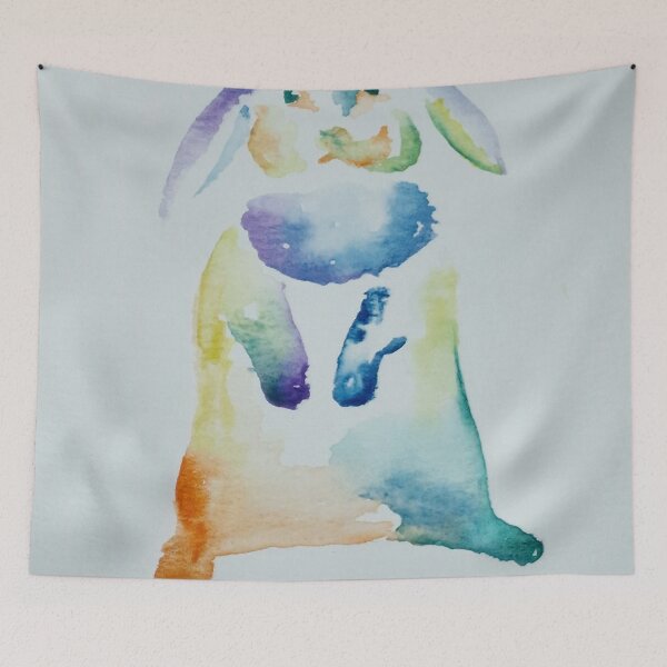 Item preview, Rainbow bunny designed and sold by wagtails.art.