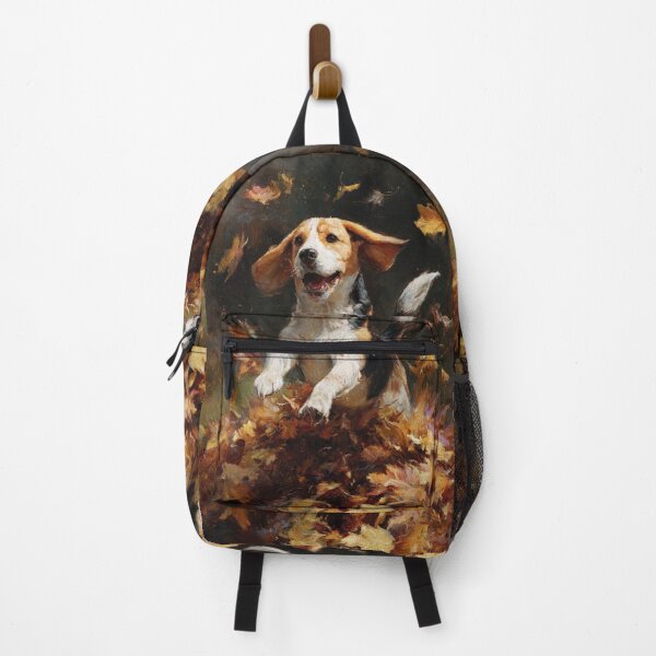 Item preview, A joyful Beagle leaping into a pile of autumn leaves, Dogs in Motion designed and sold by CDC40.