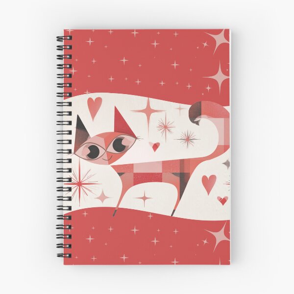 Item preview, Atomic Starburst Cat – Retro Red Mid-Century Modern Geometric Kitty designed and sold by WitsandWonders.