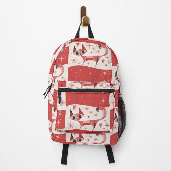 Item preview, Atomic Starburst Cat – Retro Red Mid-Century Modern Geometric Kitty designed and sold by WitsandWonders.