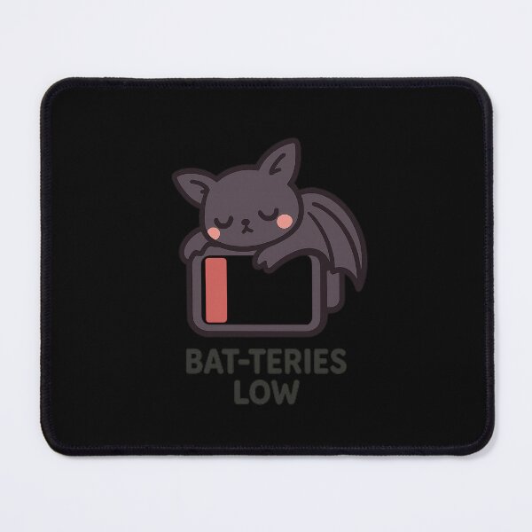 Item preview, Bat-teries Low – Cute Sleepy Bat designed and sold by Dream Machine.
