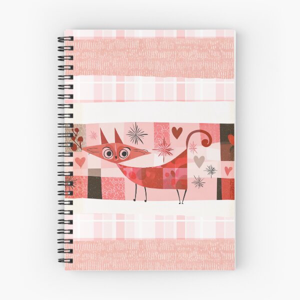 Item preview, Pink Striped Patchwork Cat – Whimsical Pastel Cat with Hearts designed and sold by WitsandWonders.