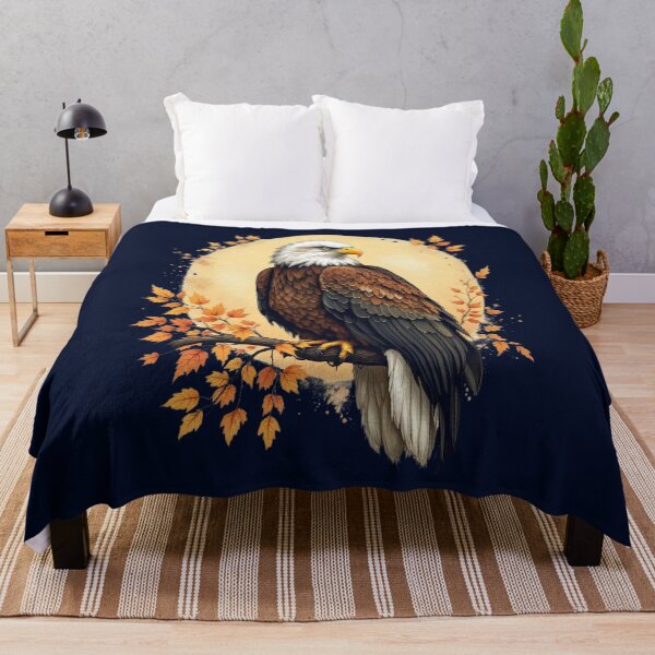 Item preview, Bald Eagle with Autumn Branch and Golden Circle Art designed and sold by BirdsnStuff.