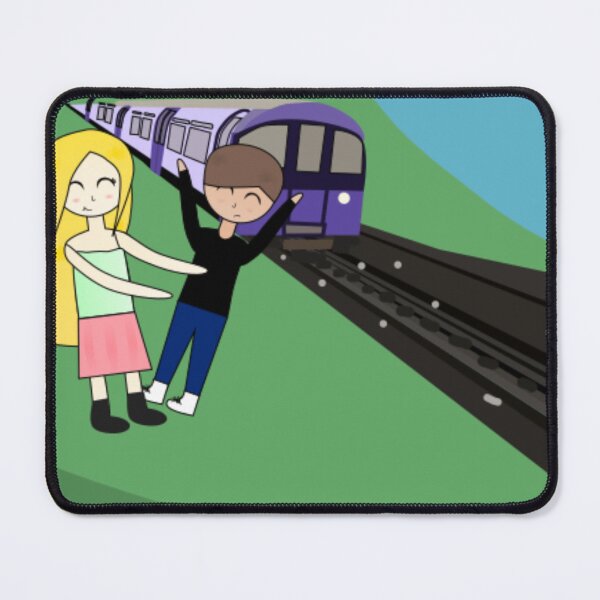 Item preview, Amber pushing Freddie in front of train designed and sold by GooglyEyes-.