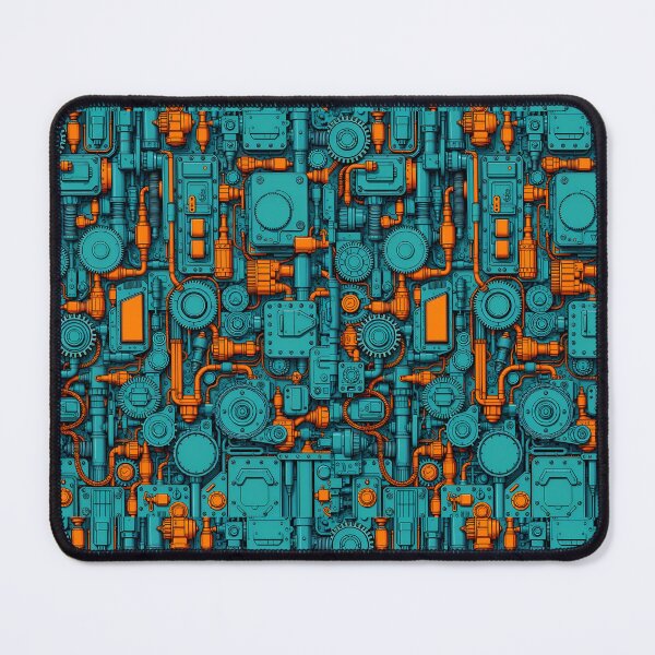 Item preview, Retro-Futuristic Machine Wall – Neon Tech Pattern Art designed and sold by DanjerBoi.