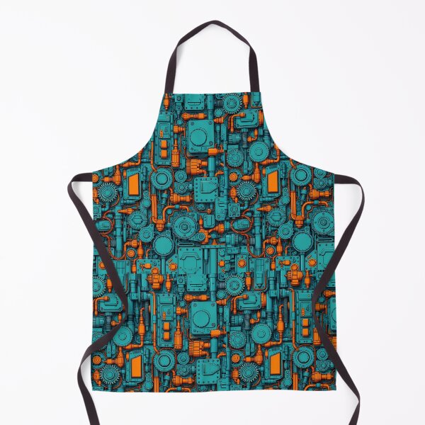 Item preview, Retro-Futuristic Machine Wall – Neon Tech Pattern Art designed and sold by DanjerBoi.