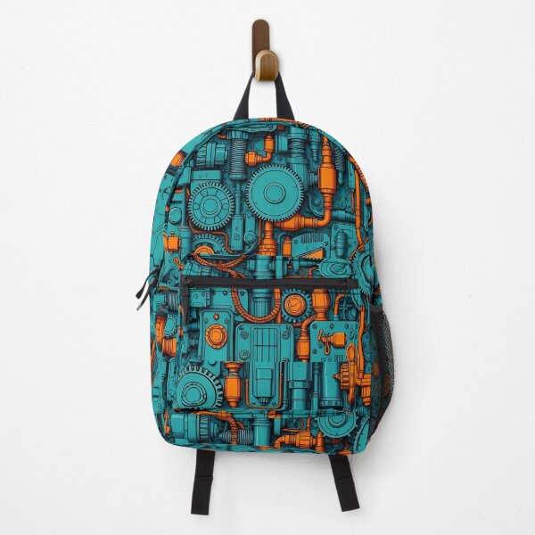 Item preview, Retro-Futuristic Machine Wall – Neon Tech Pattern Art designed and sold by DanjerBoi.