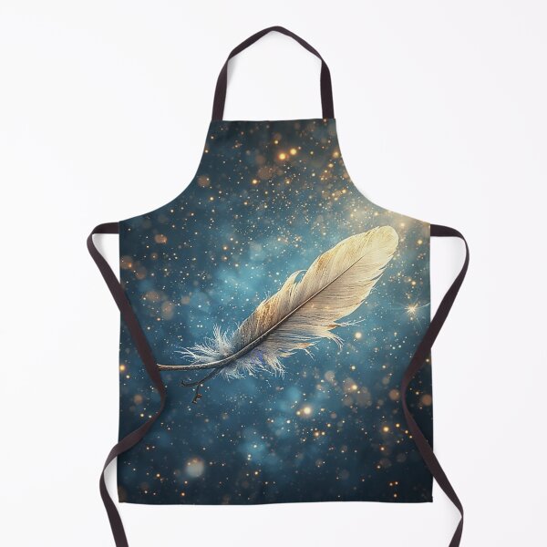 Item preview, Starlit Feather in Blue Sky — Magical Golden Glow Fantasy Art by NegarTv Designs designed and sold by NegarTv Designs.