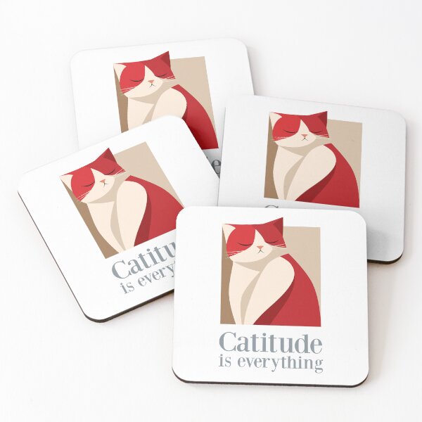 Item preview, Catitude Is Everything | Minimal Sassy Cat Art designed and sold by Cat Quotes.