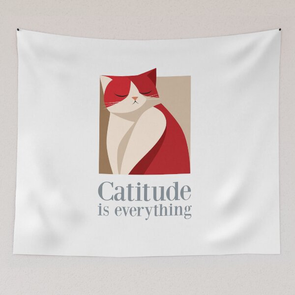 Item preview, Catitude Is Everything | Minimal Sassy Cat Art designed and sold by Cat Quotes.