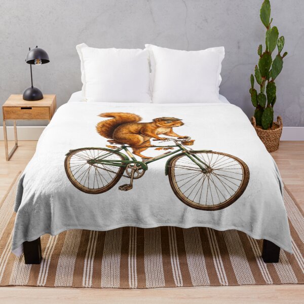 Item preview, Vintage Squirrel Riding Bicycle - Funny Woodland Animal Cyclist designed and sold by SlocifieShop.