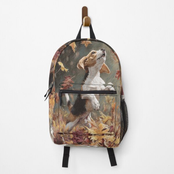 Item preview, A joyful Beagle leaping into a pile of autumn leaves, Dogs in Motion designed and sold by CDC40.