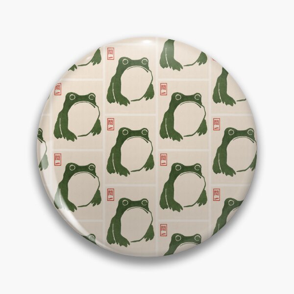 Item preview, Matsumoto Hoji Sad Frog Green Wood Block Image designed and sold by BookGeekNJ.