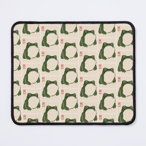 Item preview, Matsumoto Hoji Sad Frog Green Wood Block Image designed and sold by BookGeekNJ.
