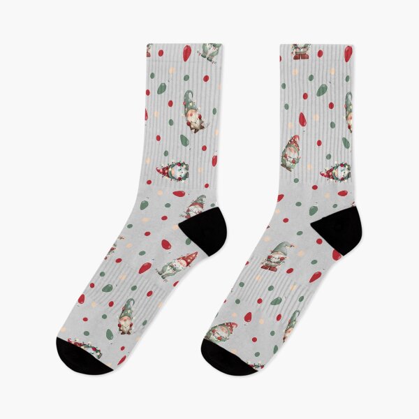Item preview, Tossed Gnomes Wrapped in Lights on Light Gray designed and sold by KSimpson838.