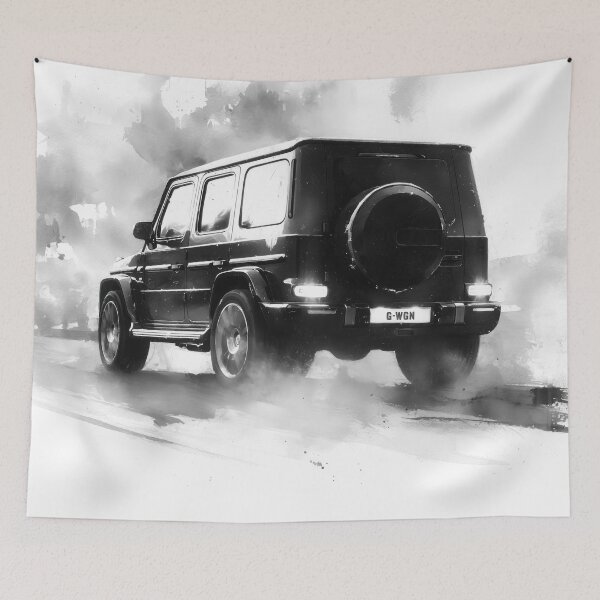 Item preview, Merc 4x4 SUV G-WGN Luxury Sumi e ink painting designed and sold by blackdogshop.