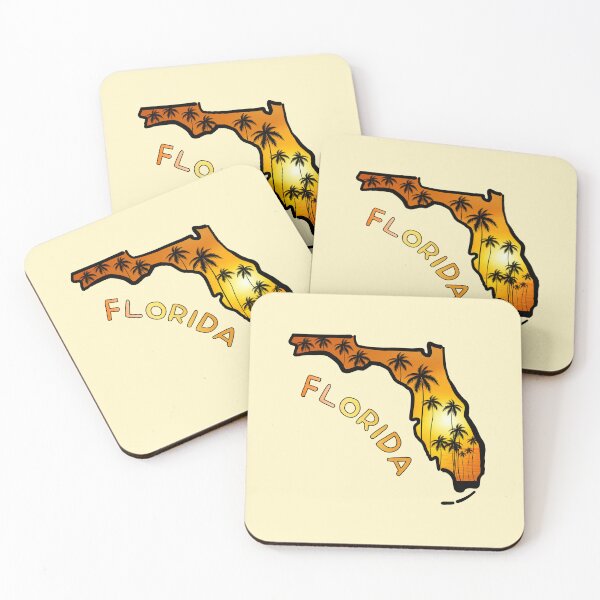 Item preview, Florida Sunset Palm Trees Outline - Tropical Beach Vacation Design designed and sold by mashmosh.
